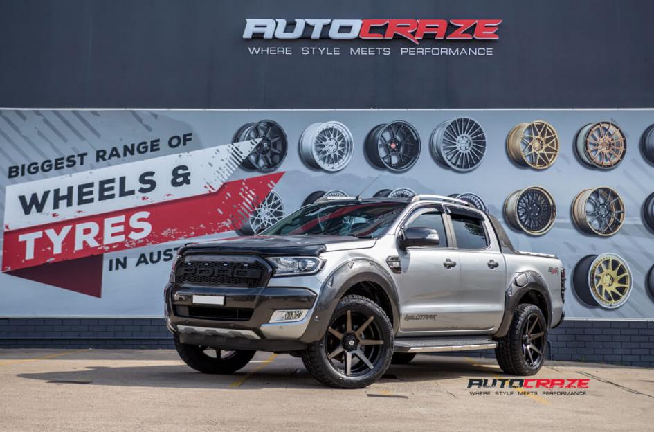 FORD RANGER AVALANCHE MACHINED FACE MATTE BLACK DARK TINT